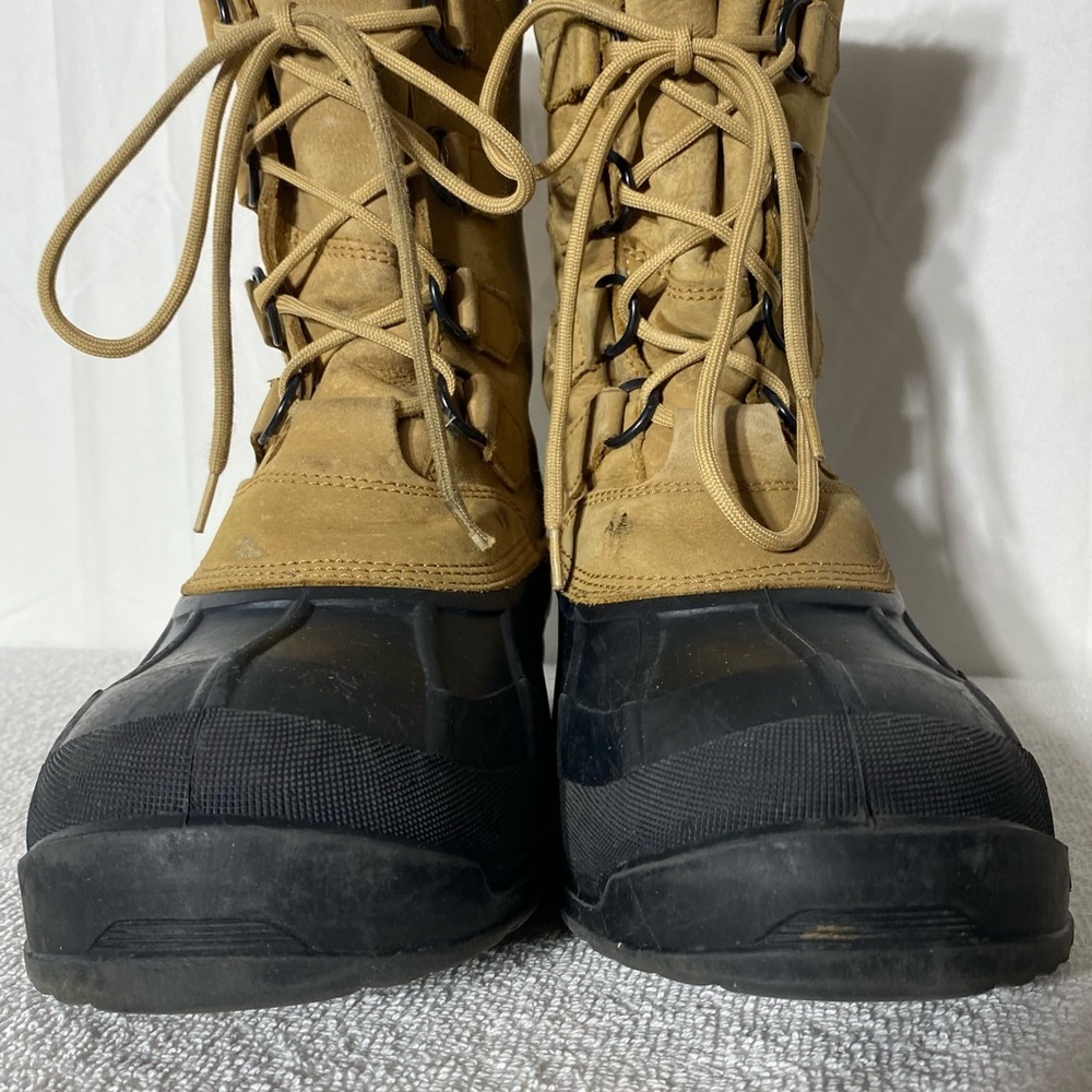Vintage Kamik Alborg Tan Leather W Rubber Lace Up Winter Boots 11 - Picture 3 of 16